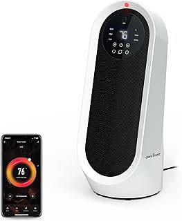 Atomi Smart WiFi Tabletop Heater –16” 1500W, Wide-Angle Oscillation, Small Room Coverage, Overheating and Tip-Over Safety, 3 Heating Modes, App Control, Compatible with Alexa and Google Assistant