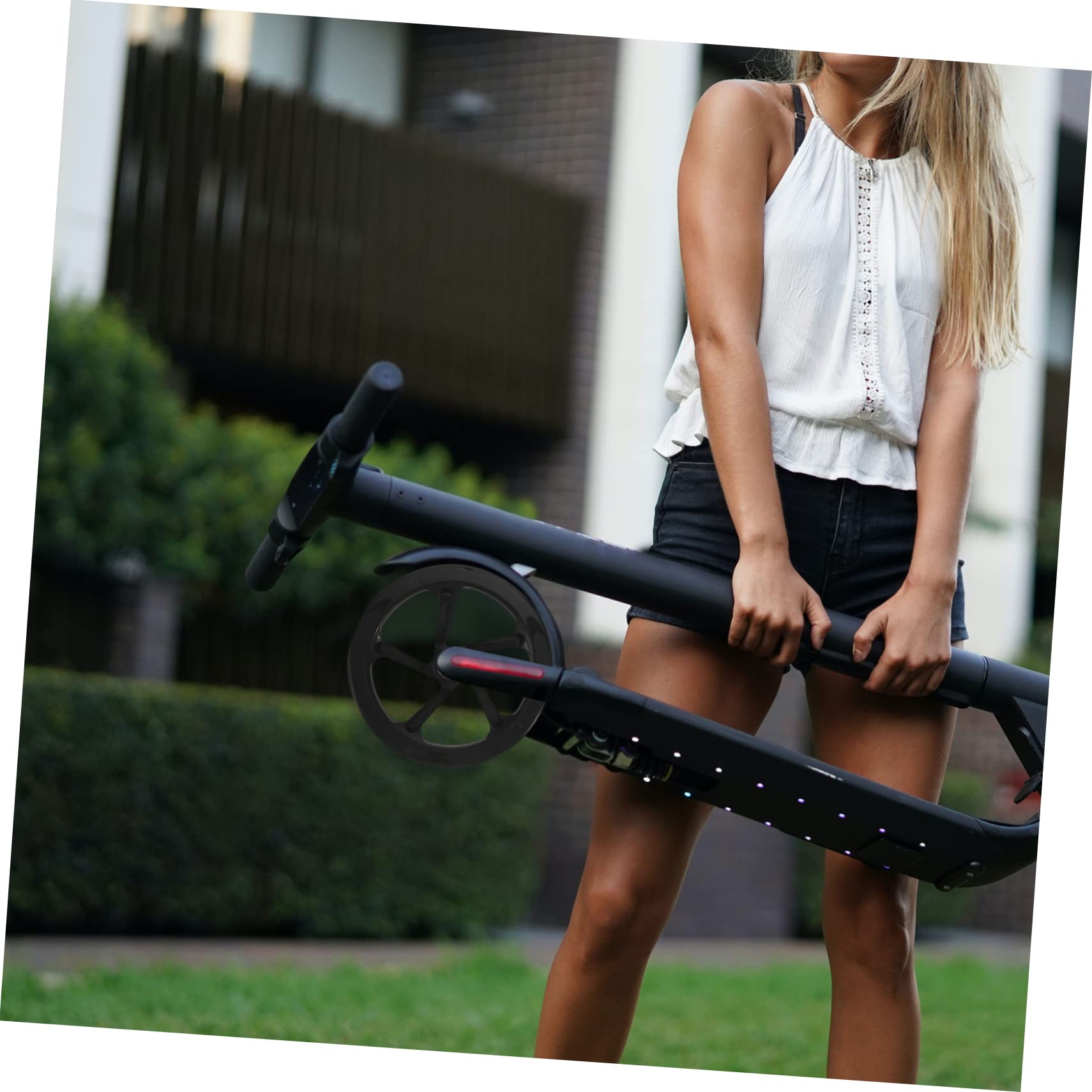 Paire de Roues de Trottinette 180mm en PU Noir Roulement