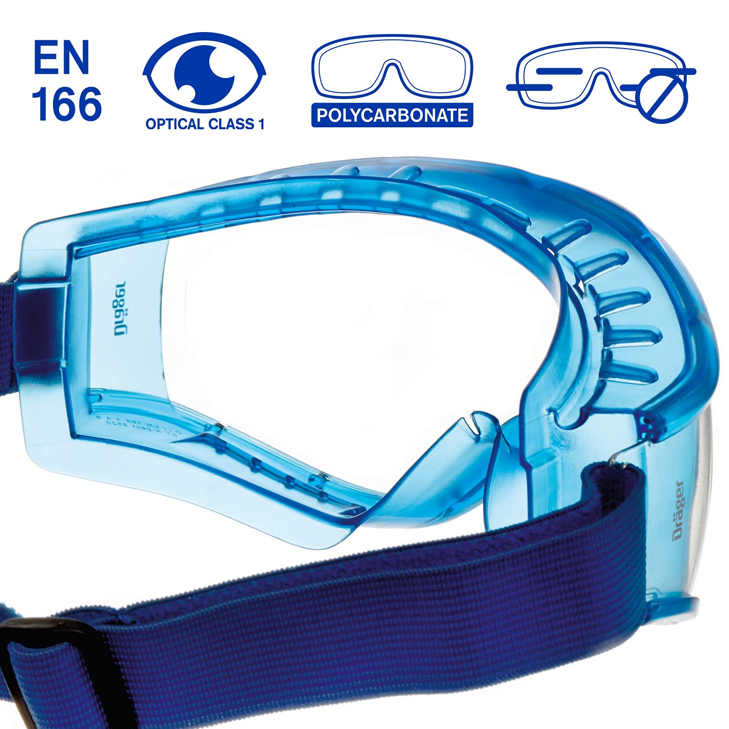 Drger Safety Goggles X-pect 8520 5 Sealed Anti-Fog & Anti-Scratch Eye Protective Spectacles for Professional or Personal Use, Labs, Chemical Work | 5 paires - Image 3