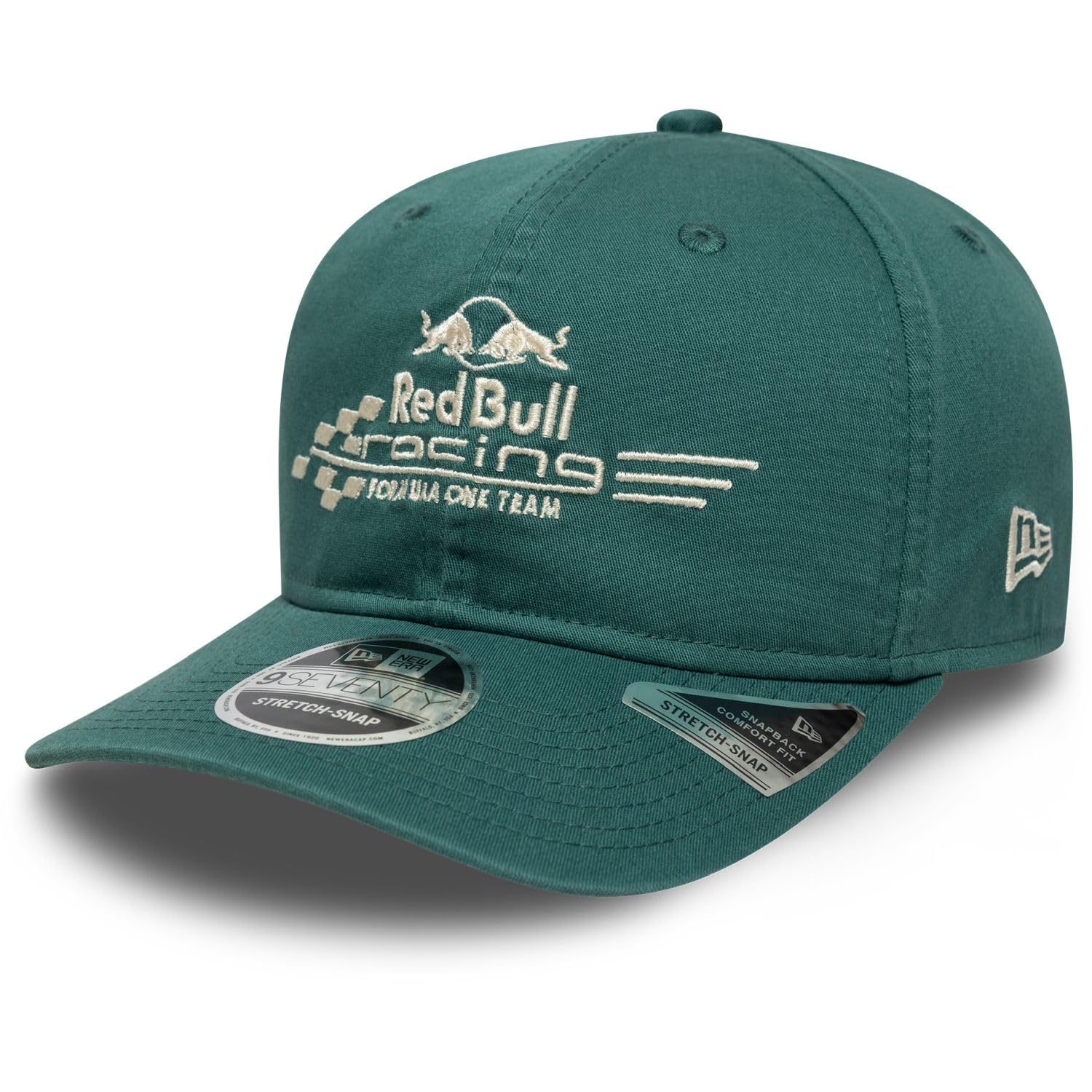 New Era Men's Forest Green Red Bull Racing, Cap, 9Seventy, F1, Adult One Size, Adjustable, Green, Cotton Mix, Superior Cooling, Anti Microbial, Official Merchandise.