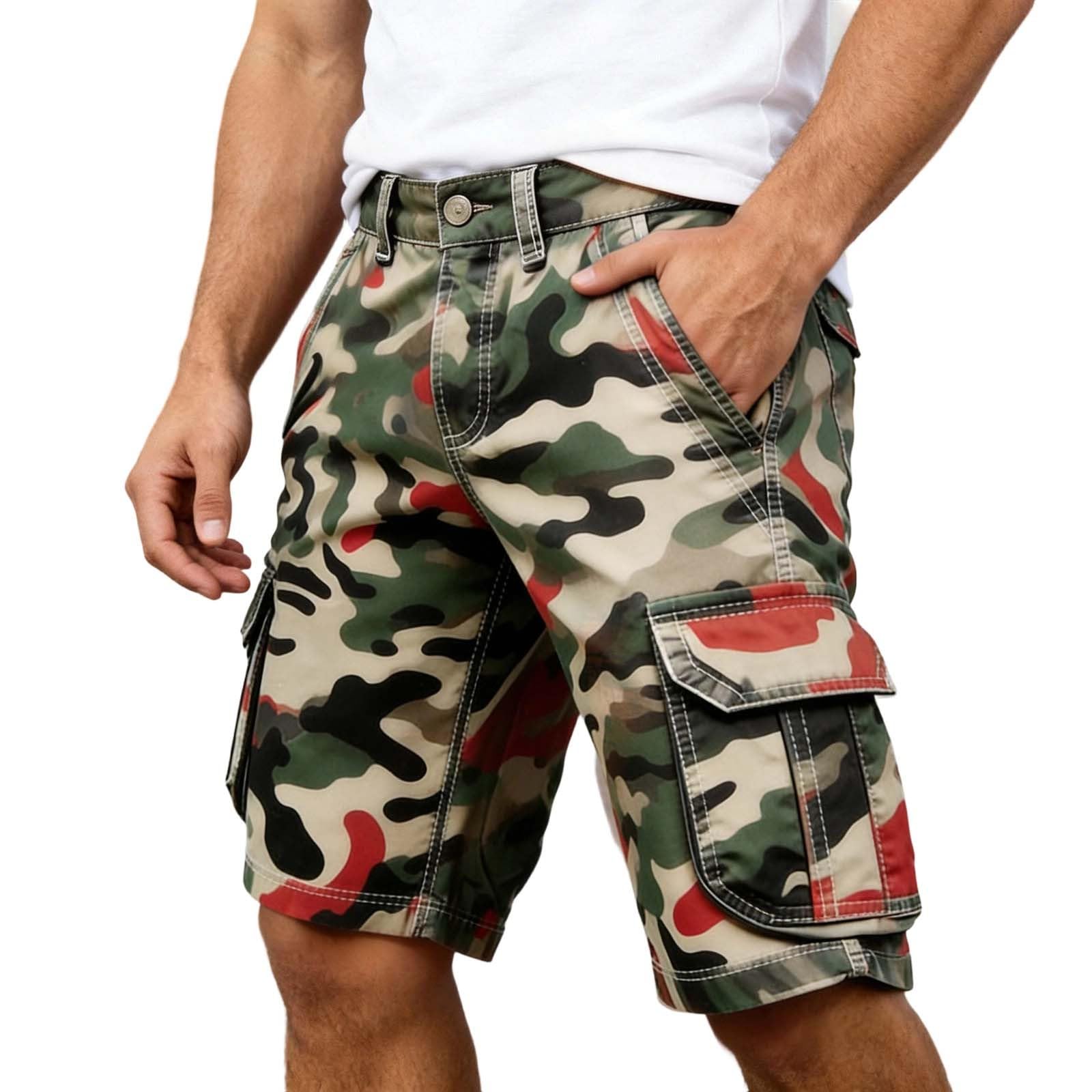 Short cargo homme imprimé été léger et confortable avec poches
