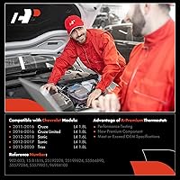 Vista 4 de A-Premium Termostato refrigerante de aluminio mejorado y conjunto de carcasa con sensor y junta tórica compatible con Chevy Cruze 2011-2016 1.8L