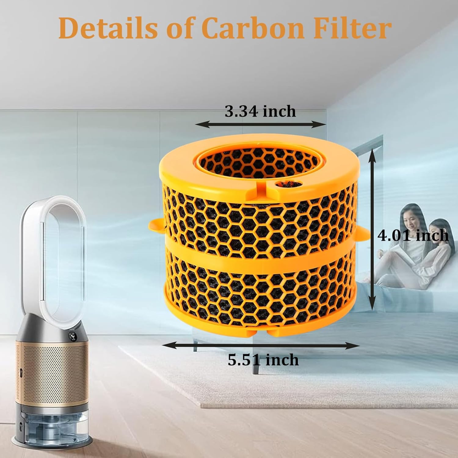 Chuancheng Oczyszczacz powietrza filtr parownika z włókna węglowego do Dyson PH02 PH3A PH03 PH01 PH04 oczyszczacz powietrza nawilżacz akcesoria zamienne