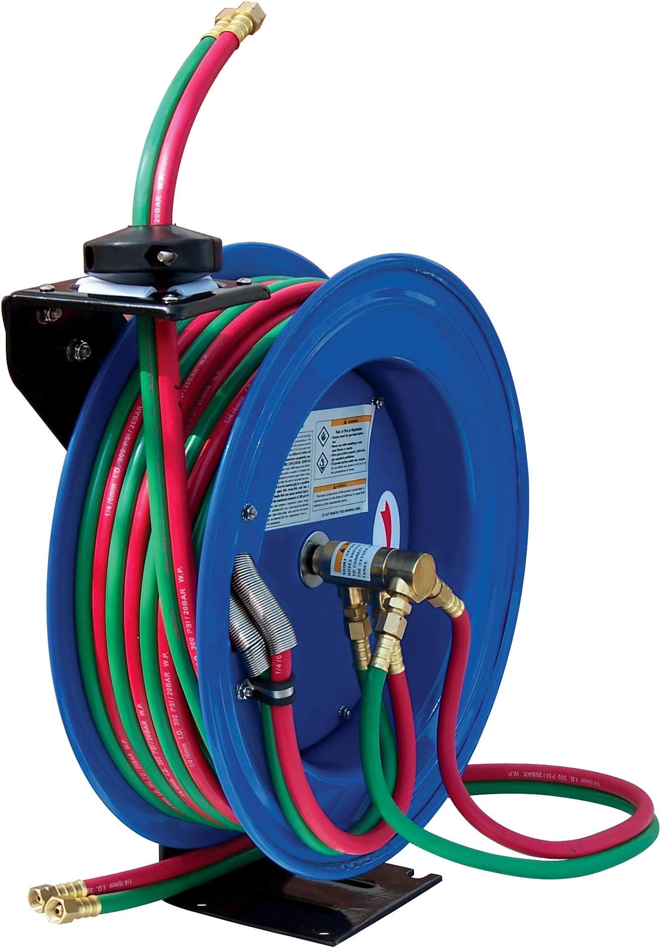 1/4 in x 100ft, Retracable Welder Air Hose Reel, All-Steel, German-Made Hose w/Automatic Rewind, Auto Shop, Garage, CP3100