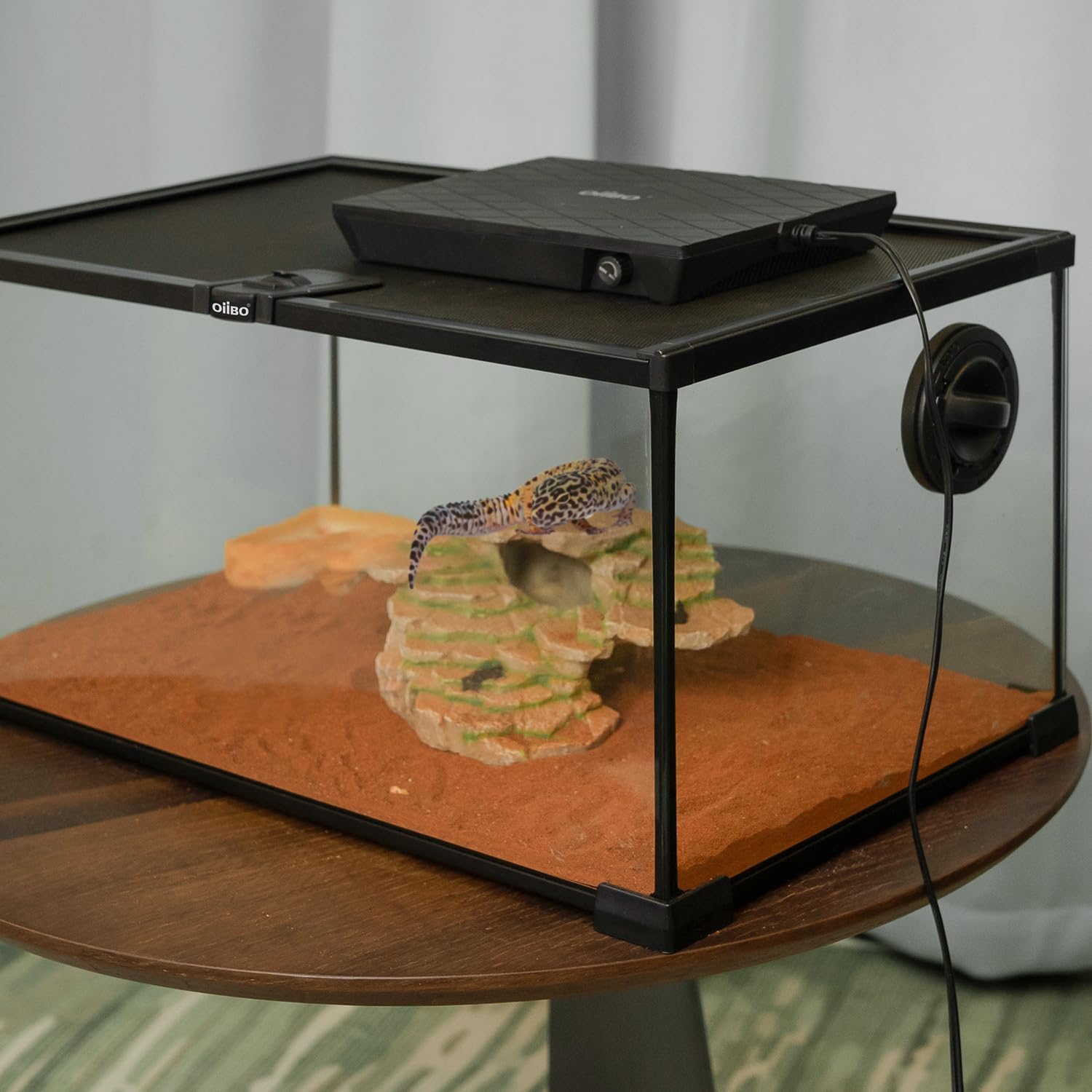 Oiibo Reptile Heating Panel Temperature Adjustable Reptile Heat Panel for Terrariums, Energy Efficient & Non-Light Heater for Reptiles, Snakes, Crested Gecko,Turtles,Leoparaand Amphibians