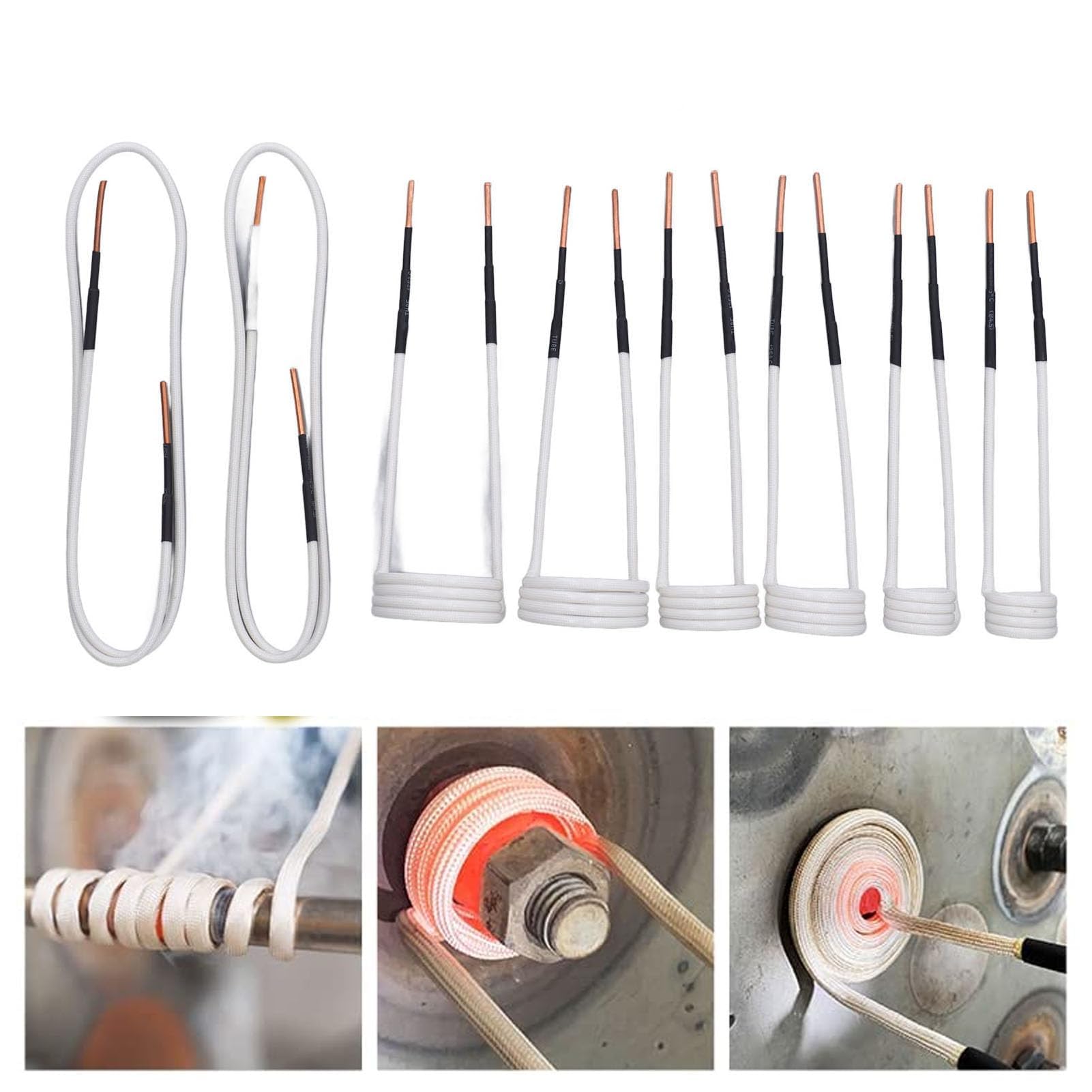 Induktionsheizspulen-Set, Induktionsheizspule, 8-teiliges Heizzubehör für Schrauben, 4 Muttern-Set, Kit-Kombination, 8-teiliges Set, Seitenschneider