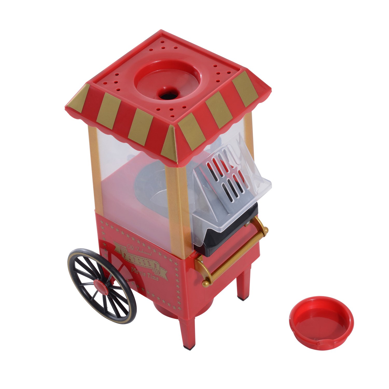 Homcom – Máquina de palomitas de maíz clásico eléctrico en 3 minutos 1200 W gastos y Sain 22L X 19L x39hcm Alu rojo Neuf 38