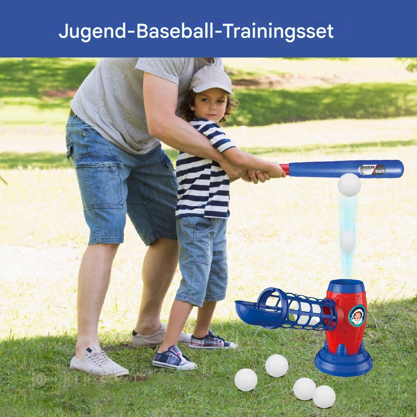 Baseball-Set Für Kinder – Strapazierfähiges Material, Standardgröße | Kinder-Baseballschläger | Pitching-Maschine Für Baseball-Jugendliche Zum Üben Von Anfängern, Zum Training Von Outdoor-Sportarten U