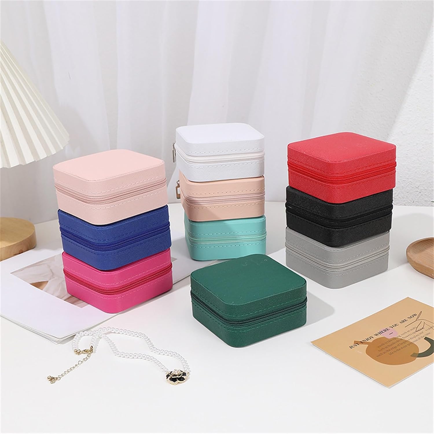 Mini Jewelry Travel Case, Slim Organizer with Zipper Closure, Perfect for Necklaces Earrings Rings, Gifts for Her image 3