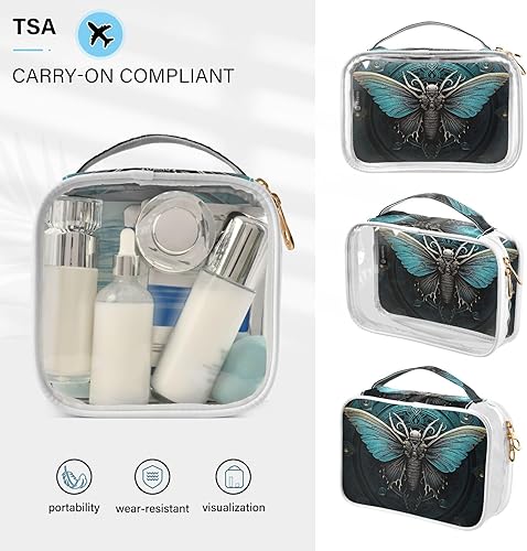 Miniatura 5 de Y2k 21215163 - Neceser de aseo transparente con mariposa gótica para viajar, paquete de 2 bolsas de cosméticos de maquillaje con cremallera, bolsa