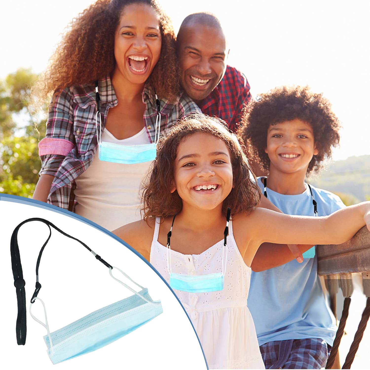 Maskenband Einstellbarer Maskenhalter Wiederverwendbar 10 Stück Maskenhalterung Hinterkopf Maskenverlängerung für Einwegmasken, FFP2 Maske, Kinder und Erwachsene