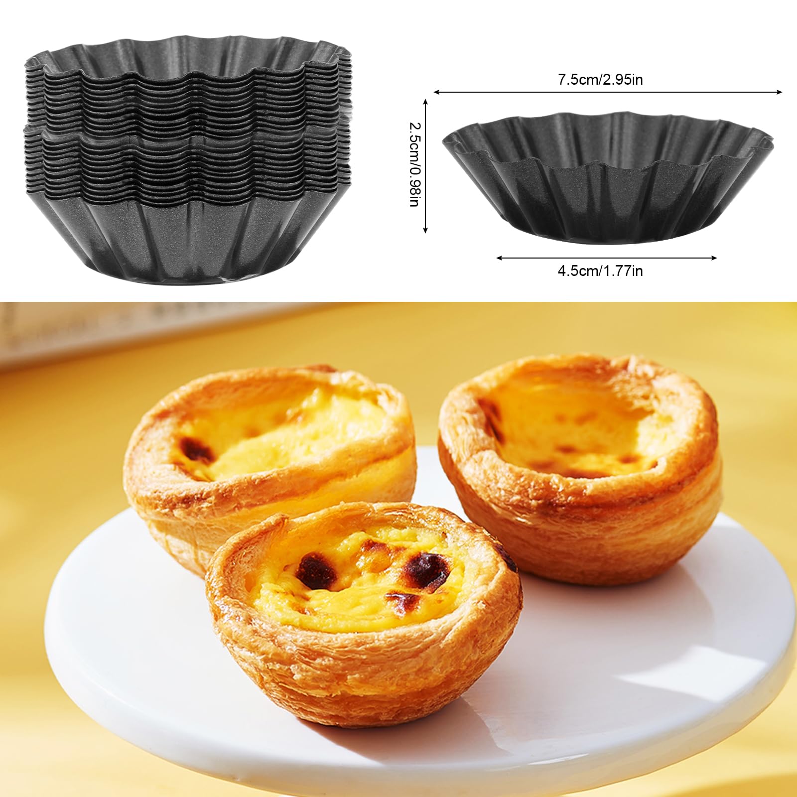 Stampini Per Crostate In Alluminio - 50 Pezzi Riutilizzabili - Per Muffin, Cupcake E Dolci - Antiaderenti - Foto 11