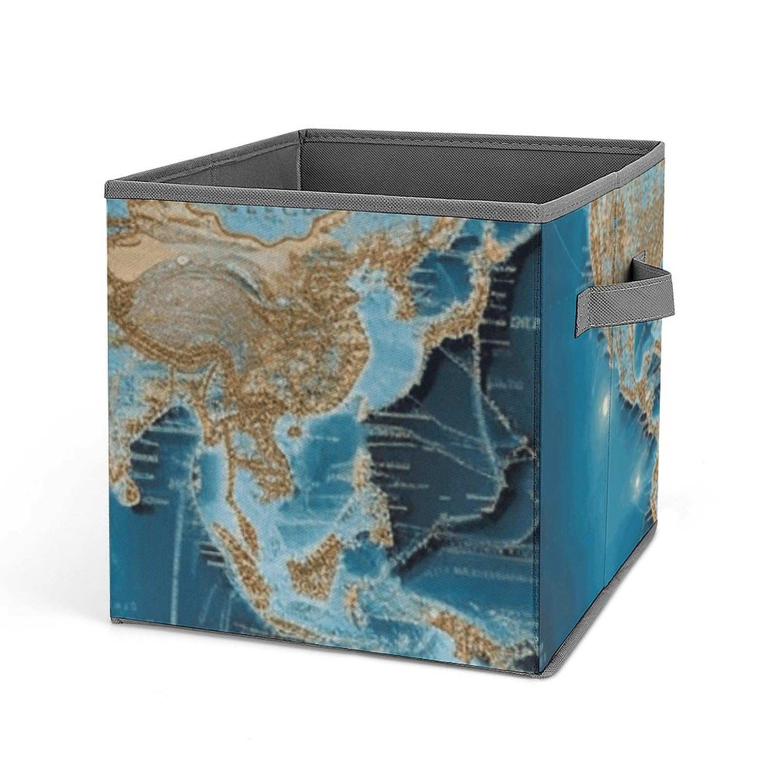 Panier de rangement en tissu avec poignées et boîte pliable pour placard de chambre ou salon
