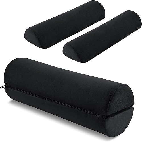 ROYALAY Almohada cervical redonda para dormir, incluye 2 almohadas cervicales de media luna, almohada de espuma para reducir el dolor, almohada