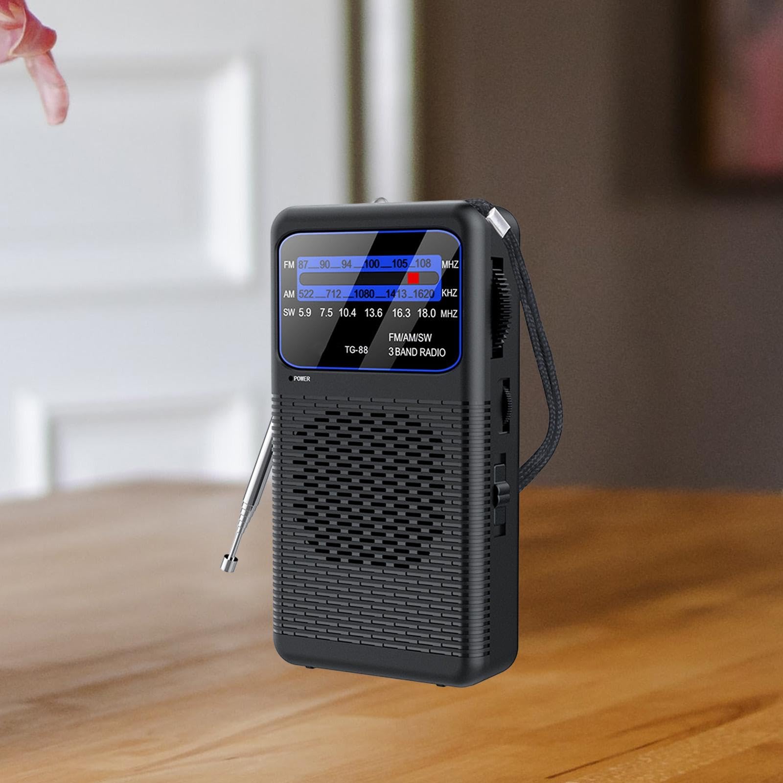 Mini Radio para Hombres Y Mujeres con Linterna LED de Emergencia, Pequeña Y Ligera, 12,9 Cm X 7 Cm, Ideal para Viajes, Dormitorio, Interior Exterior,