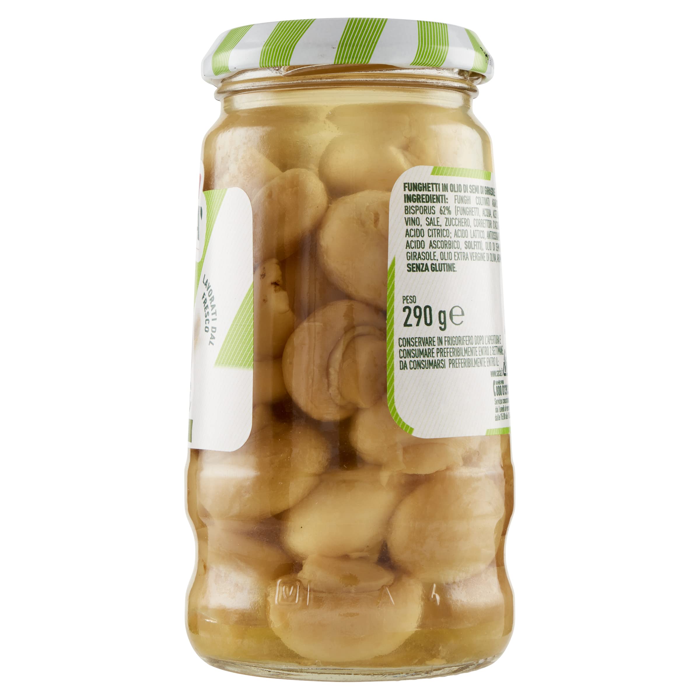 Saclà, Sottolì, Funghetti sottolio, Ideali per Aperitivo, Antipasto, Pizze, Insalate e per Arricchire i Tuoi Piatti, Vaso Vetro, 290g, Confezione da 12 pezzi