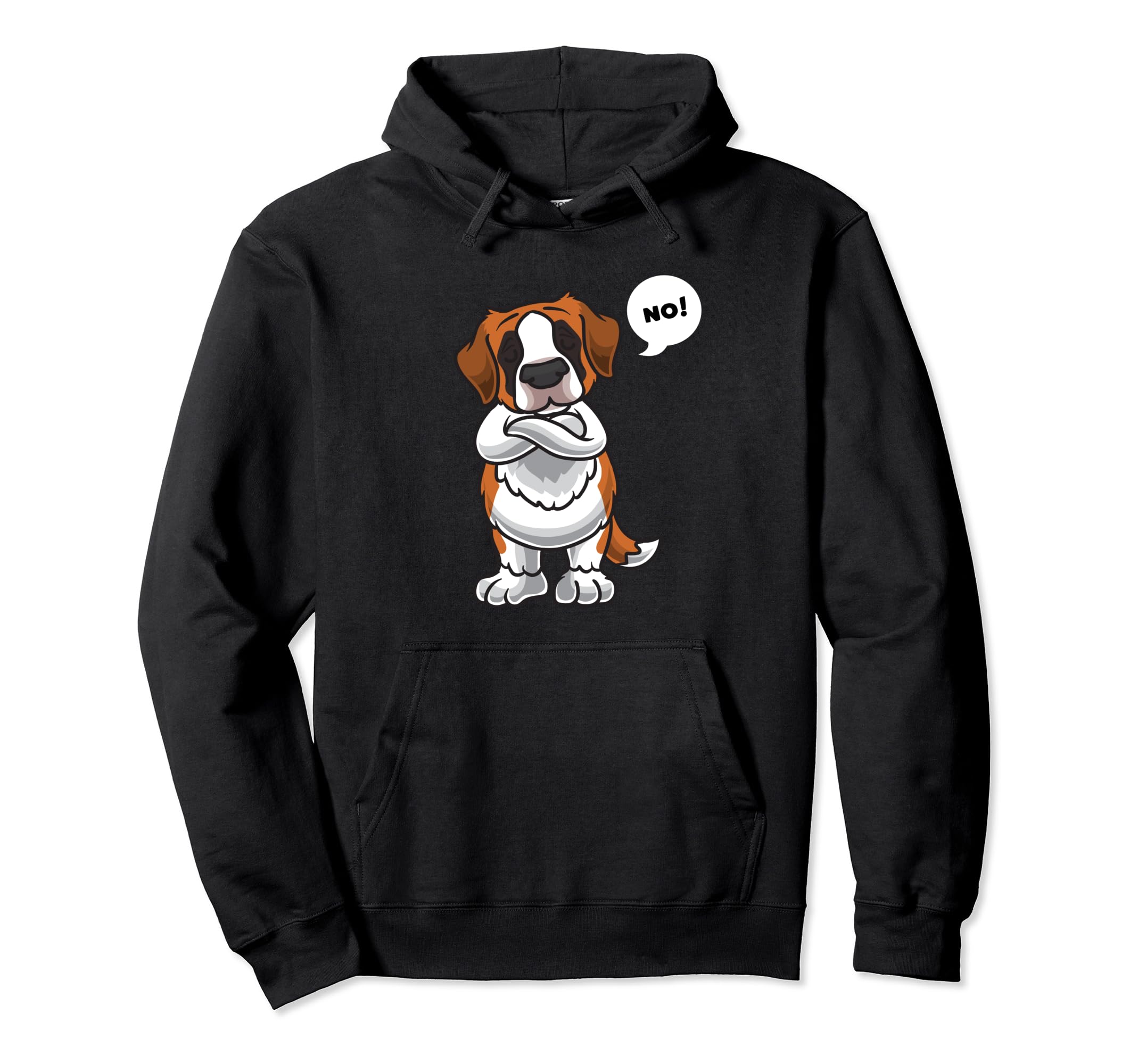 Stubborn Saint Bernard Dog Pullover Hoodie, Black
