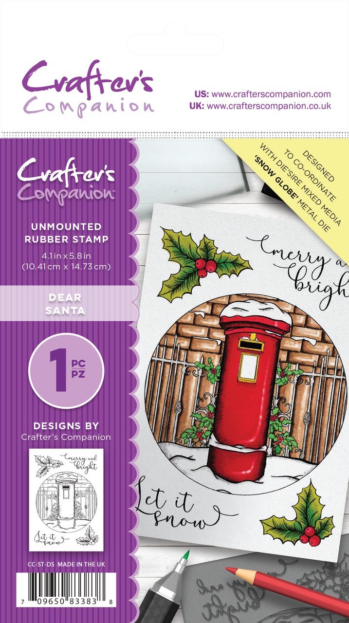 Crafter's Companion Unmounted Rubber Stamp Christmas Dear Santa