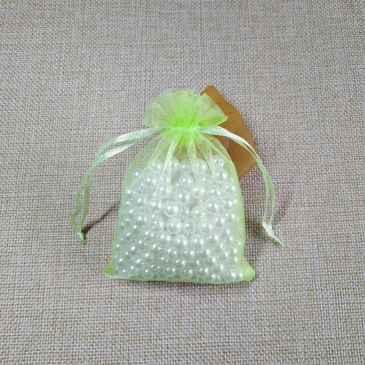 Sacs en maille organza，Drawstring Organza Bag， Sacs en Organza 7x9 9x12 10x15 13x18cm, 500 pièces/lot, emballage de mariage, sac cadeau, décoration de fête, sac à bijoux, pochettes en Organza(Light Gr
