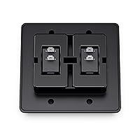 Vista 3 de Leisure LED Moderno interruptor de encendido y apagado doble SPST con bisel, 12 voltios, para RV, remolque, cámper, con etiqueta adhesiva (negro)