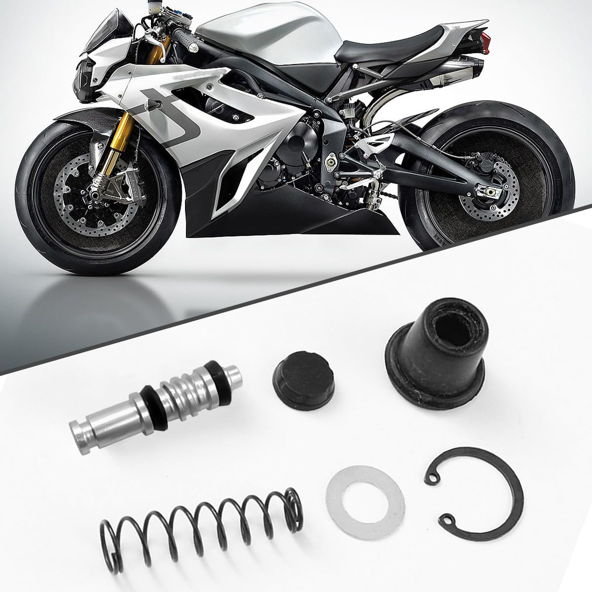 Front Brake Cylinder Repair Kit, Motorcycle Clutch Brake Pump 12.7mm Piston Piston Repair Kits, Piston Piston Repair Kits Accessories For Motocross, Scooter(49.5x12.7mm)