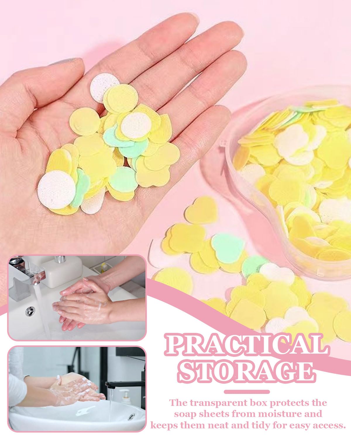 3 Pezzi Fogli di Sapone da Viaggio, Sapone in Fogli da Viaggio, Fogli di Sapone Portatili Carta da Viaggio da Campeggio per Viaggi all'Aperto Campeggio