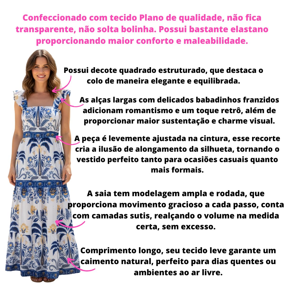Vestido Longo Feminino Estampado Elegante Decote Quadrado em promoção! Veja a oferta e mais achadinhos de Vestidos 3 Hoje é o melhor dia para comprar Vestido Longo Feminino Estampado Elegante Decote Quadrado com aquele preço maroto! Promoção! Aproveite a oferta! 3