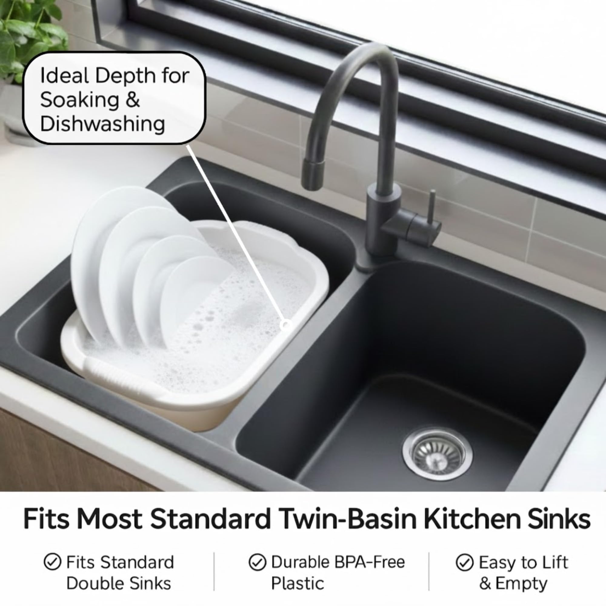 White Plastic Wash Tub - Foot Soak Basin -5 White Plastic Wash Tub - Foot Soak Basin -5