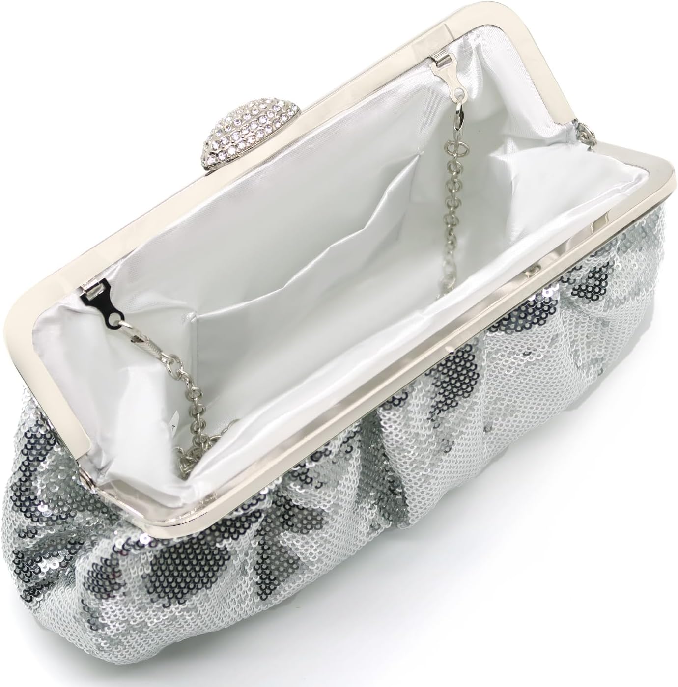 Sequin Clutch Purses for Women Beaded Pleated Clutch Bag Glitter Dressy Wedding Party Formal Evening Bags