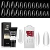 ROSALIND 264PCS Clear Medium Almond Nail Tips with 60ml Clear Poly Nail Gel, 10 Size Almond Nail Tips Acrylic False Nail Tips and Poly Extension Gel Nail Art Acrylic Extension