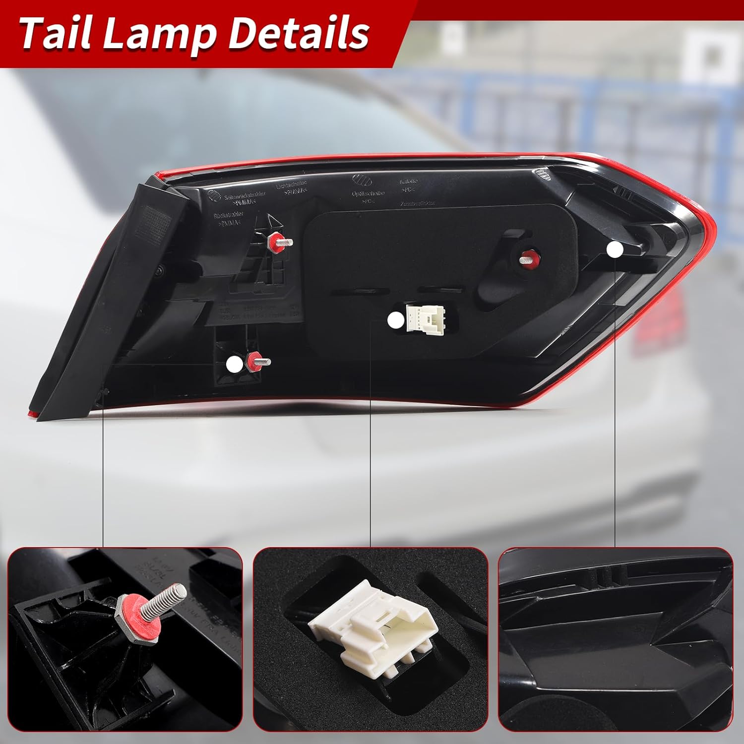 ZXMT Outer LED Tail Light Lamp Assembly Compatible with Mercedes Benz W212 E350 E550 E63 AMG 2010 2011 2012 2013 Rear Tail lamp Bake Lamp 2129060758 MB2804106 (Left Driver side)