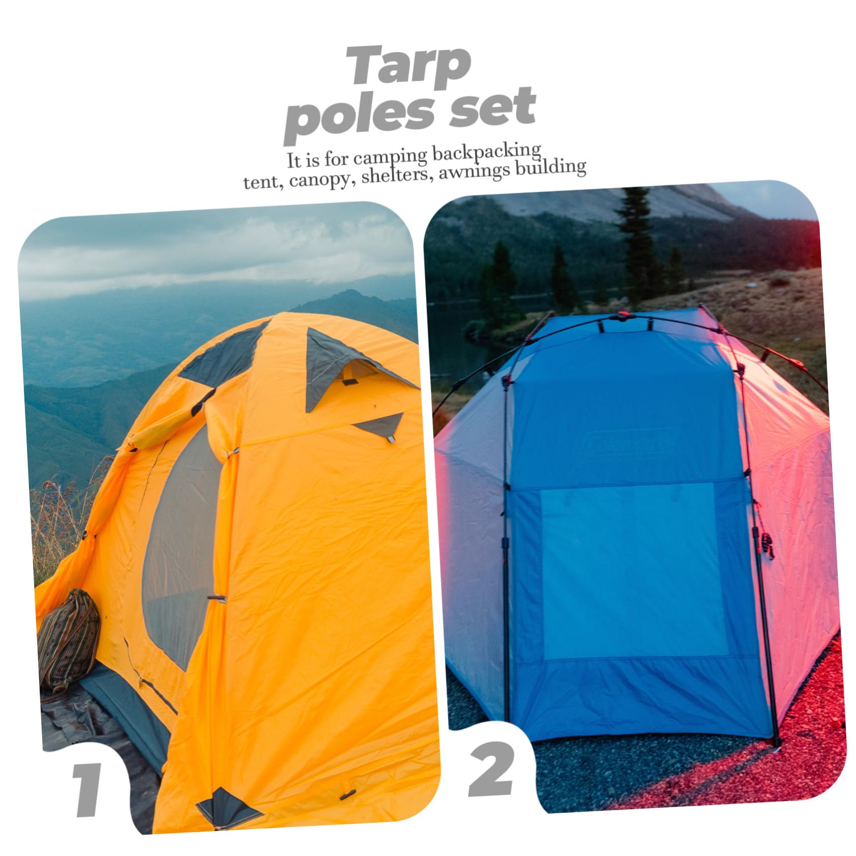 Lot de 4 Poteaux de Tente en Fer Noir, Kit de Support pour Toile de Tente, Design Épais, Facile à Ranger, pour Montage D’abris et Stabilité Accrue