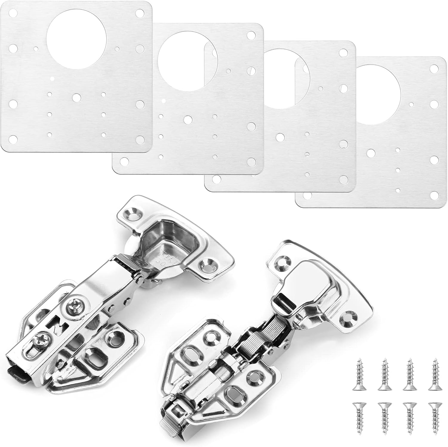 Hinge Repair Plate Kit, 4 pcs Hinge Repair Brackets