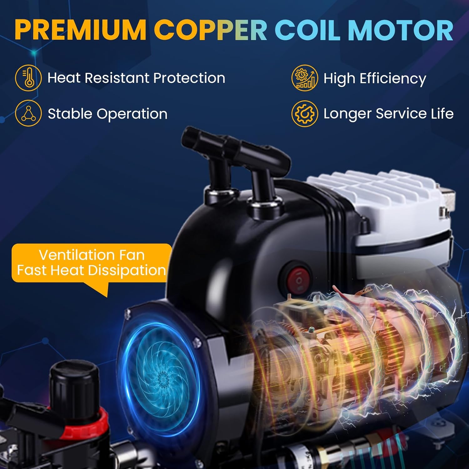 OPHIR 1/6 HP Professional Airbrush Kit, Oil-Free Air brush Kit with Air Compressor, 3 Airbrushes 0.2/0.3/0.5mm Nozzles, 3L Air Tank, 12 Colors Airbrush Paint & Holder for Miniature Model Shoes Crafts