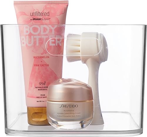 Miniatura 7 de STORi Bliss - Organizador de plástico transparente con compartimento abierto de 12 x 8 pulgadas, contenedor rectangular para maquillaje y tocador,