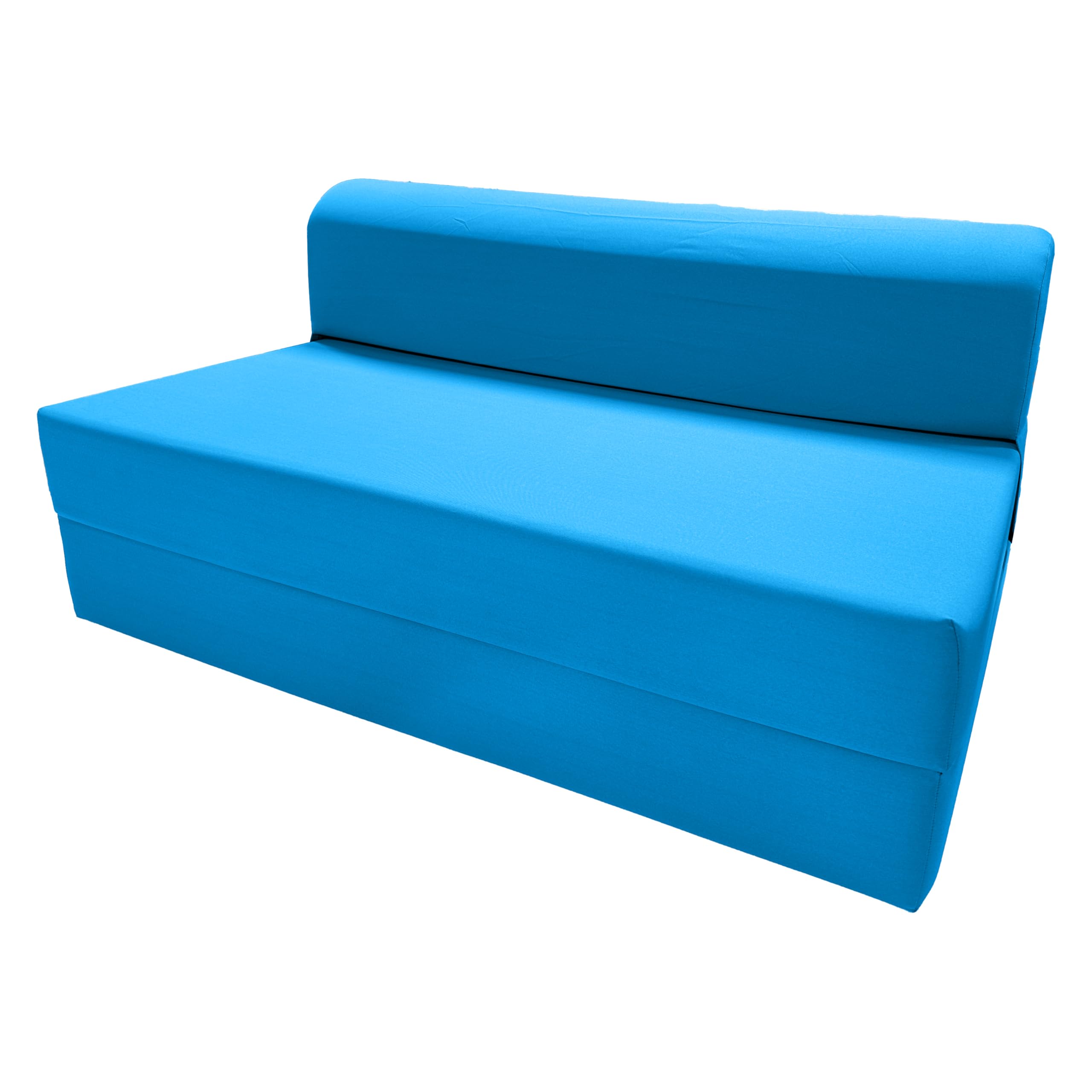 D&amp;D Futon Furniture Sleeper Chair Folding Bed, Studio Sofa Guest Folded Mattress, High Density Foam (72 x 48 x 6, Turquoise)