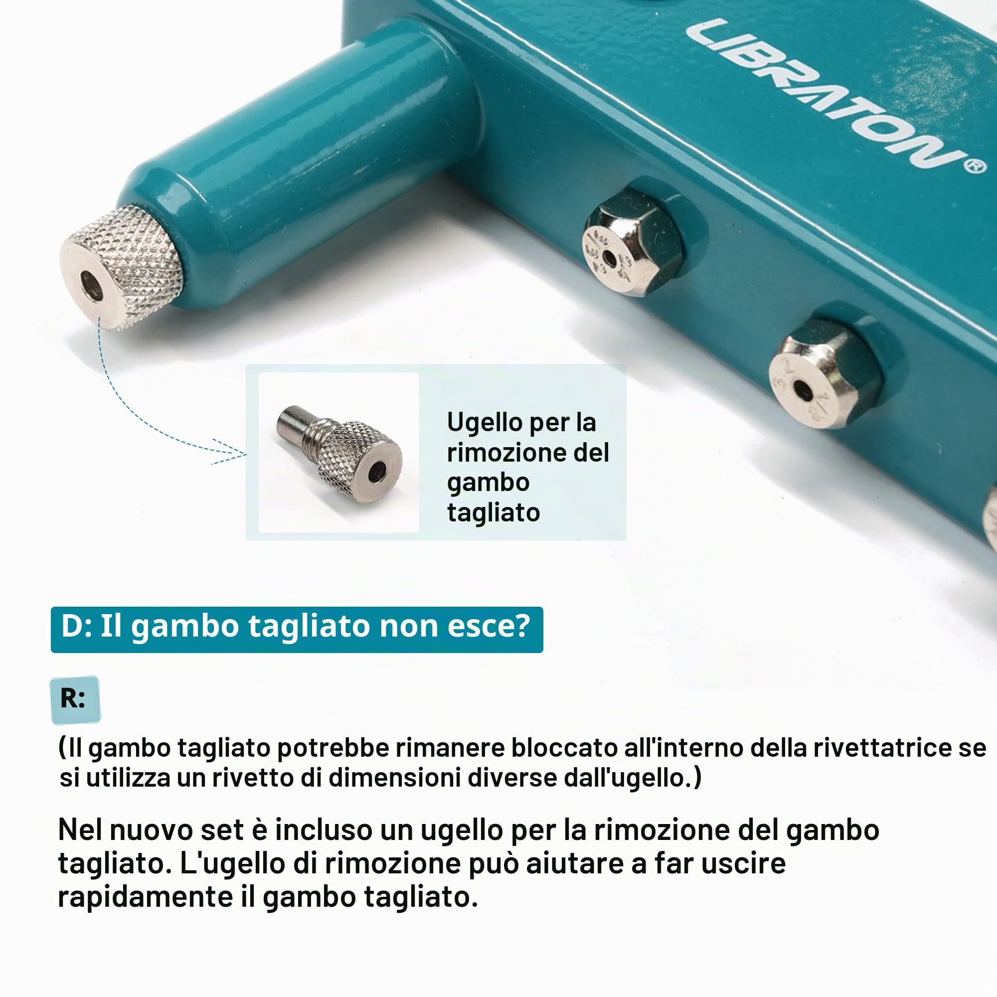 Libraton Rivettatrice Manuale 80 Pezzi Rivetti con 4 HSS Teste Intercambiabili, Rivettatrice Professionale per Automobili, Ferrovie, Mobili, Strumenti