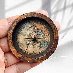 Ímã de geladeira vintage bússola vintage design de mapa do mundo rosa -5,8 cm adesivo de geladeira redondo acrílico decoração retrô presente tamanho perfeito para geladeira, armário ou qualquer