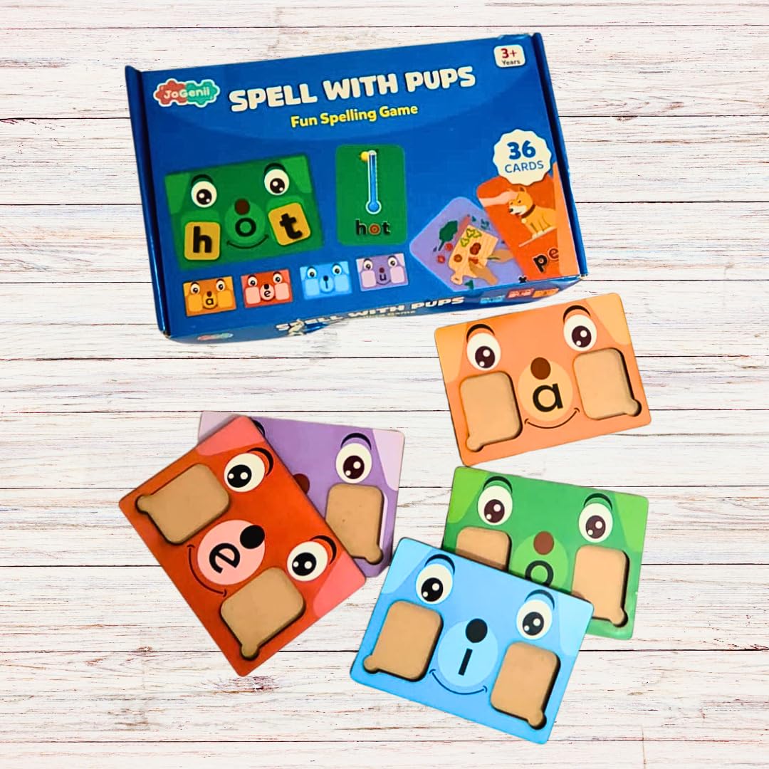 JoGenii Spell with Pups - Fun Way to Learn 3 Letter CVC Words Phonics Educational Toy Learn to Spell | Spelling Game | Vocabulary Building Brain-Boosting Phonics Game (B0CFY9JMY4) Amazon Price History, Amazon Price Tracker