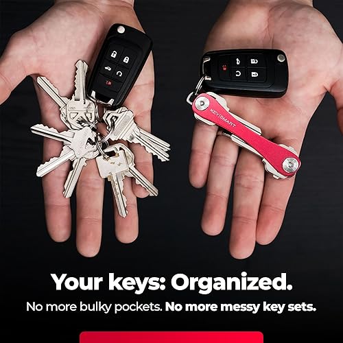 Miniatura 2 de KeySmart Portallaves compacto y minimalista de tamaño de bolsillo con tornillos de expansión portallaves EDC con accesorio de llavero para llavero