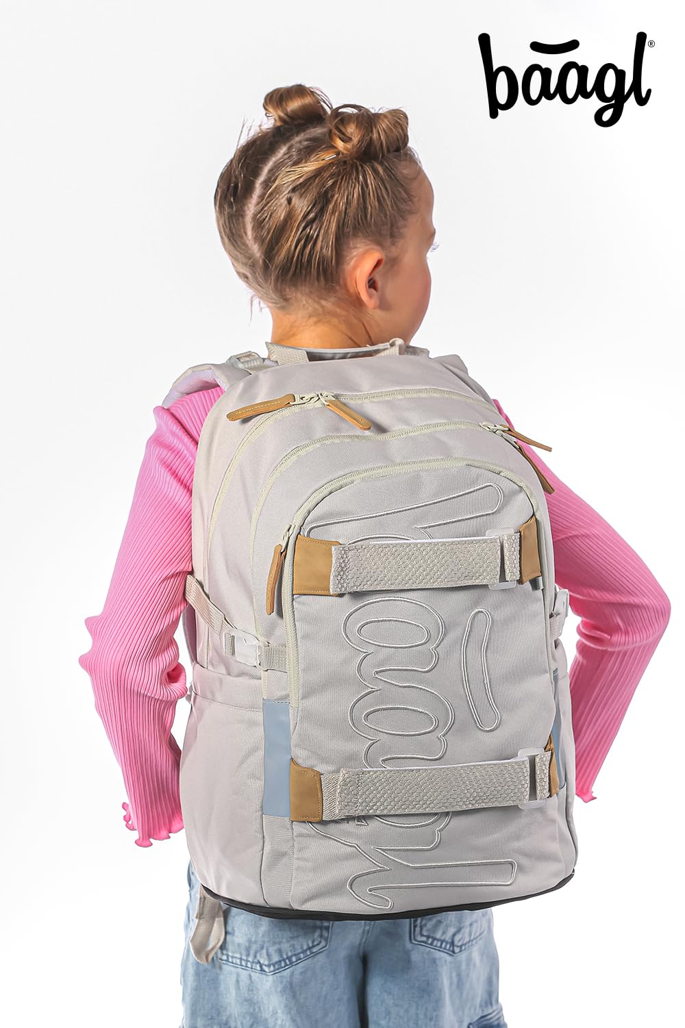 Baagl Juego de mochila escolar para niños de 3 piezas (mochila de monopatín, estuche, bolsa de deporte), mochila escolar a partir de 3ª clase, mochila escolar primaria con correa para el pecho