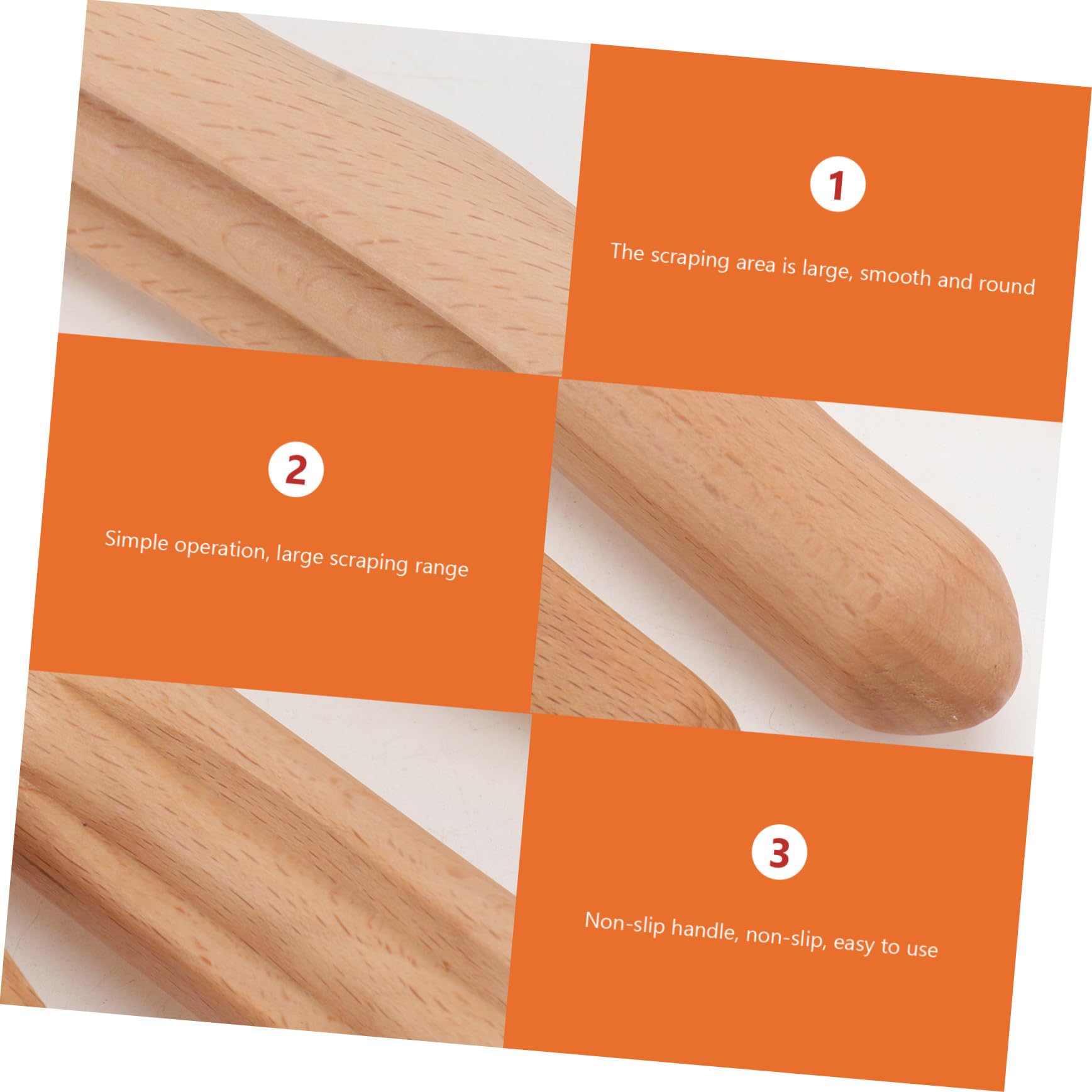 FRCOLOR 4pièces Bâtonnets De Massage Bois Gua Sha Barres Massage Bois Différentes Pour Corps Nuque Épaules Jambes