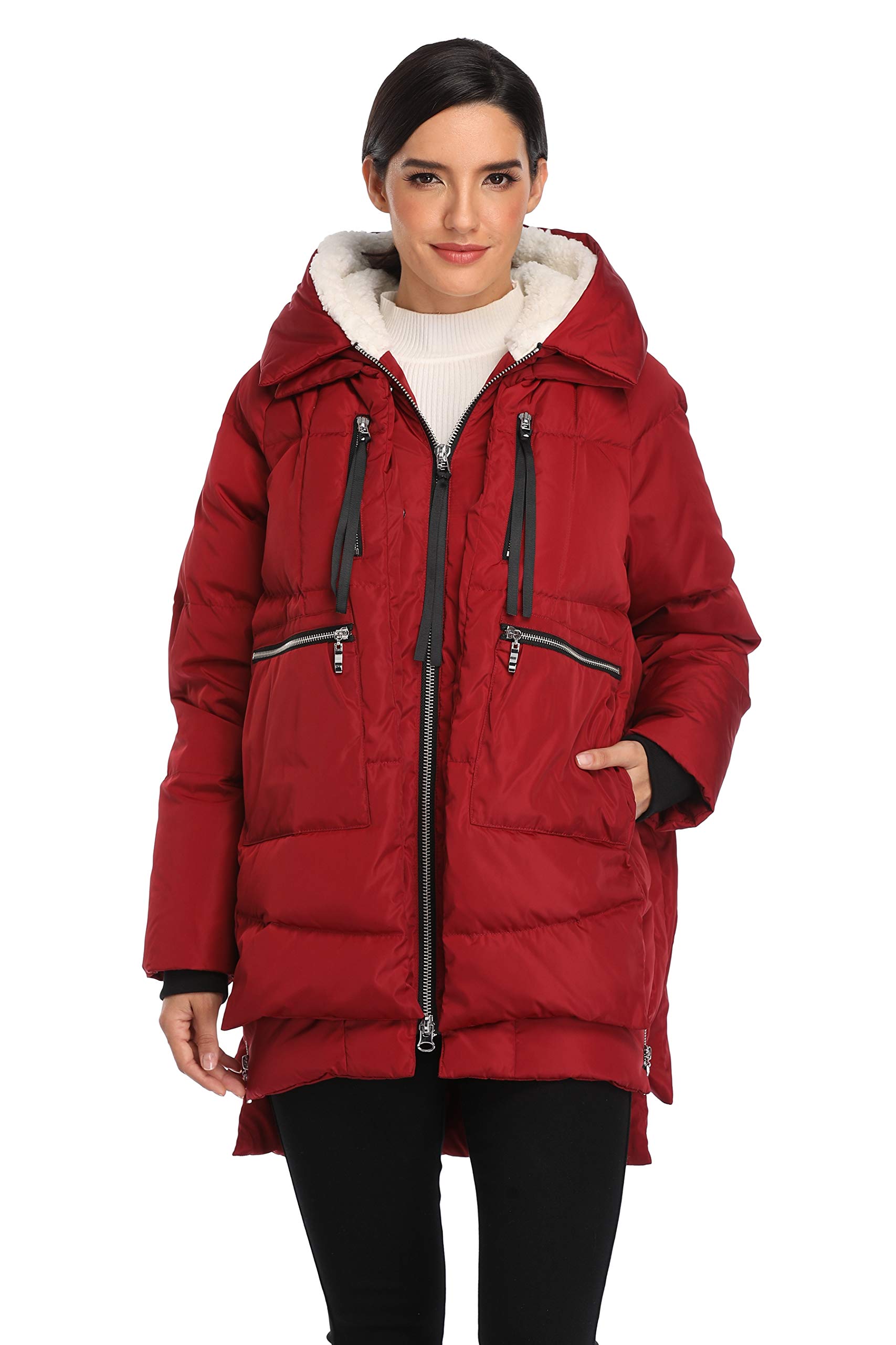 VOGMATE Damen Daunenjacke mit Kapuze Winter Dicke warme Daunenjacke Winddichter Mantel für Damen