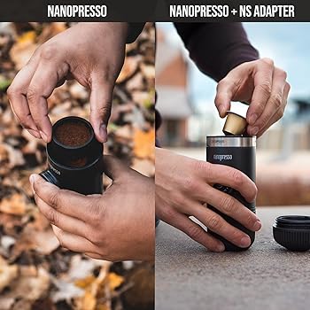 Nanopresso con NS Adapter, Máquina de Café Espresso Portátil, Compatible con Cápsulas NS y Café Molido, Juego de Máquina de Café de Viaje Manual, Perfecto para Acampar2