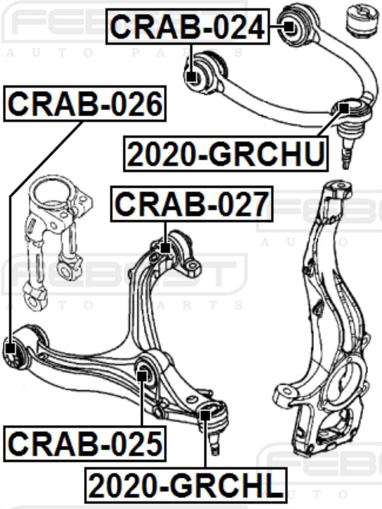 52090206AI - Ball Joint Front Upper Arm - Febest # 2020-GRCHU - 1 YEAR WARRANTY