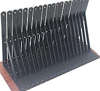Vista 28 de Paquete de 20 soportes de estante resistentes de 20 pulgadas de largo x 12 pulgadas de alto con tornillos, soportes de estante de metal, soportes