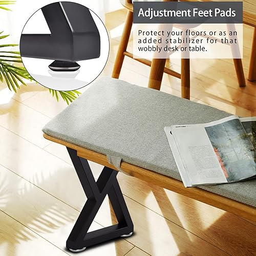 Miniatura 5 de Taelakeni Patas de banco de metal para mesa de centro de 22 pulgadas, color negro