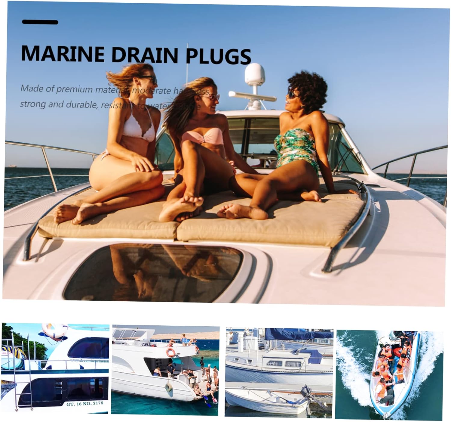 Kisangel 2pcs Drain Plug Ocean Boat Travel Metal Brass and Rubber