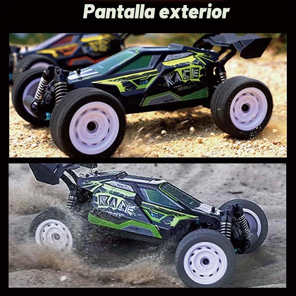 Coche teledirigido para adultos, 50 km/h, coche de carreras RC Drift, 1/16 Offroad Control Remoto Carreras, 4WD All Terrain Race Buggy, 3 pilas (verde)