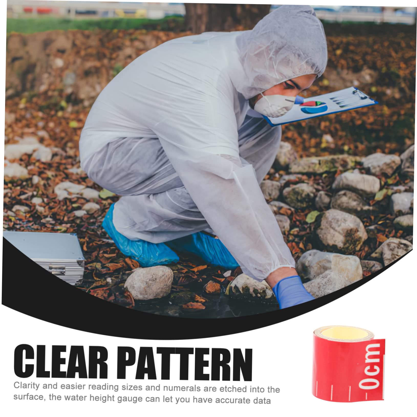 Mipcase Water Gauge Measuring Tool 2pcs Water Level Indicator Stickers Easy to Use for Pond and Lake Measurement